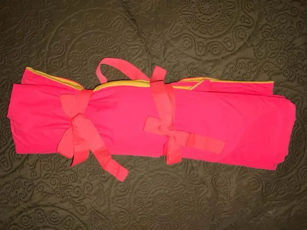 Victoria's Secret Pink Yellow and Orange Striped Roll Up Beach Blanket Towel